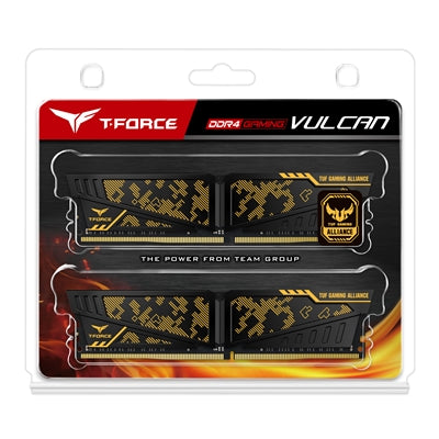 Team T-Force Vulcan TUF Gaming Alliance 16GB (2 x 8GB) DDR4 3600MHz DIMM System Gaming Memory Team T-Force Vulcan TUF Gaming Alliance 16GB (2 x 8GB) DDR4 3600MHz DIMM System Gaming Memory